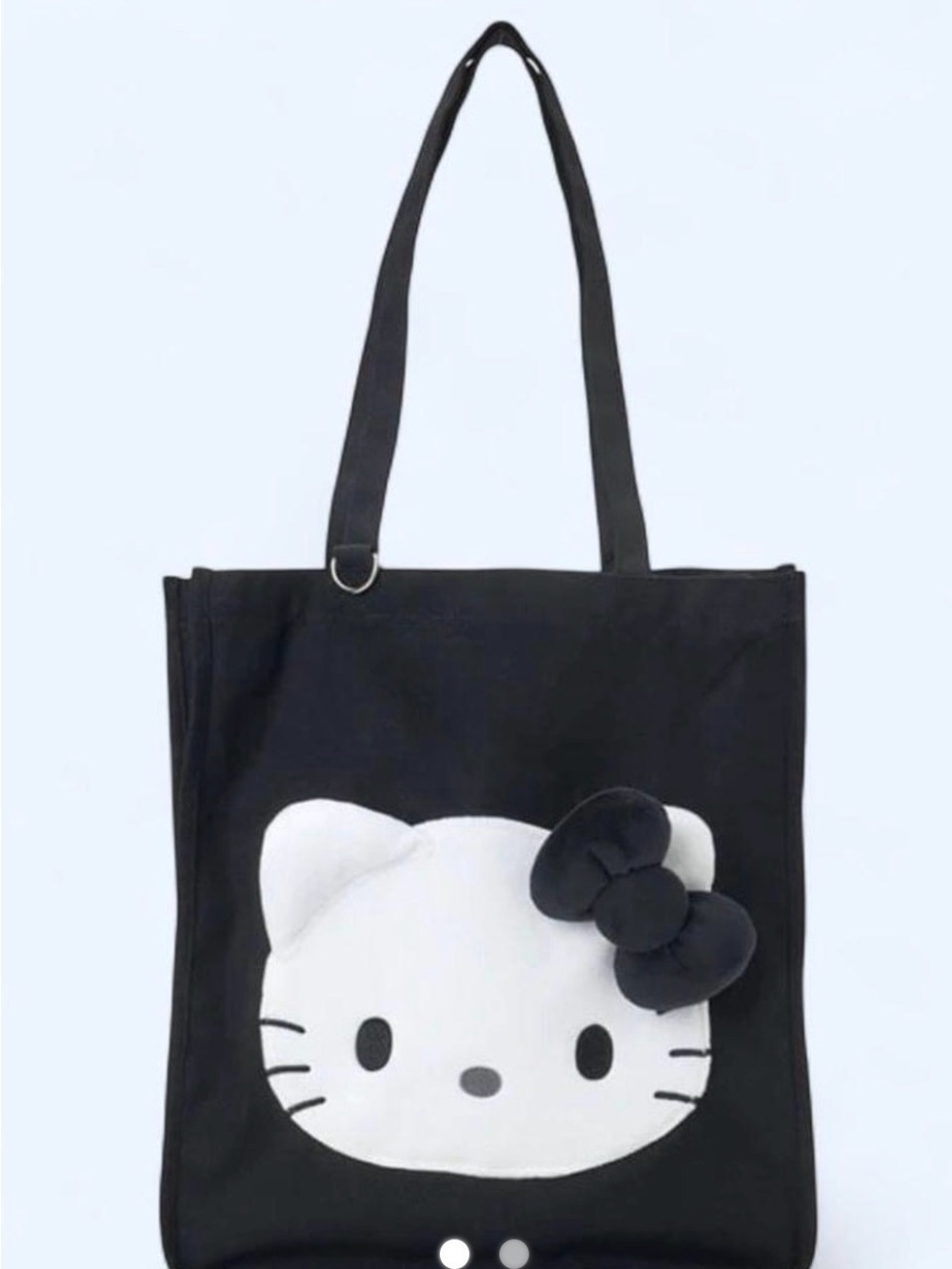 Sanrio Black and White Hello Kitty Tote with Black Bow